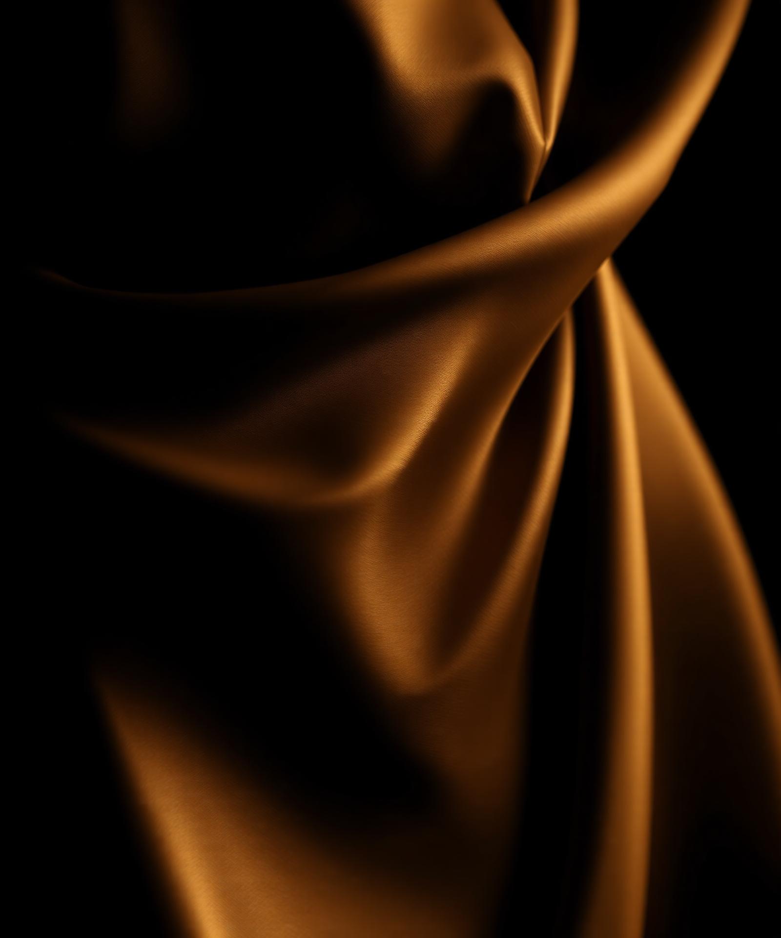 Draped silk in champagne gold